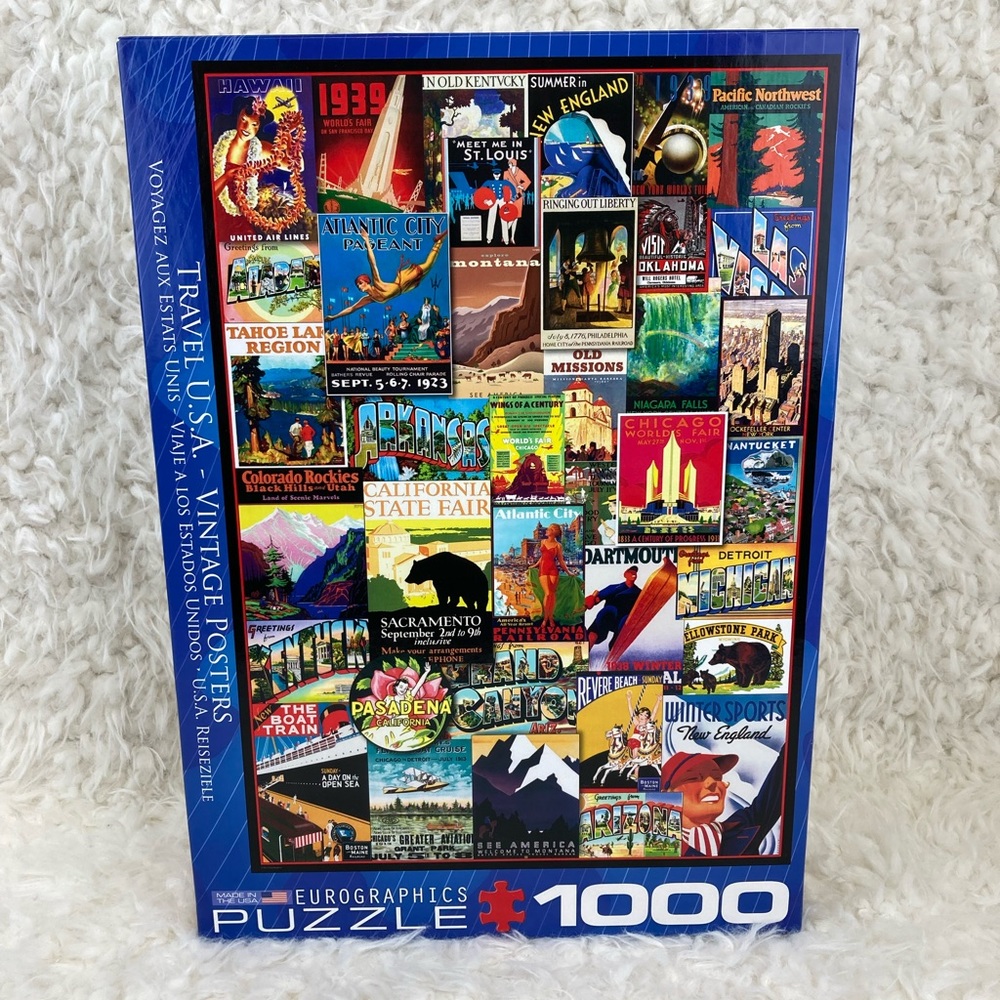 Eurographics 1000 piece Puzzle Travel USA Vintage Posters